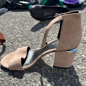 ALEXANDER WANG TAN SUEDE OPEN TOE SHOE 7.5